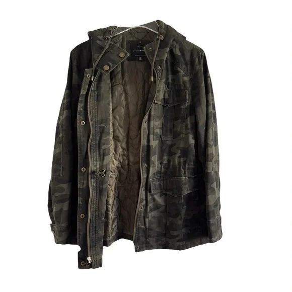 Lucky Brand Military Inspired Camo Chic Anorak Hooded Utility Jacket SZ L - Picture 8 of 9
